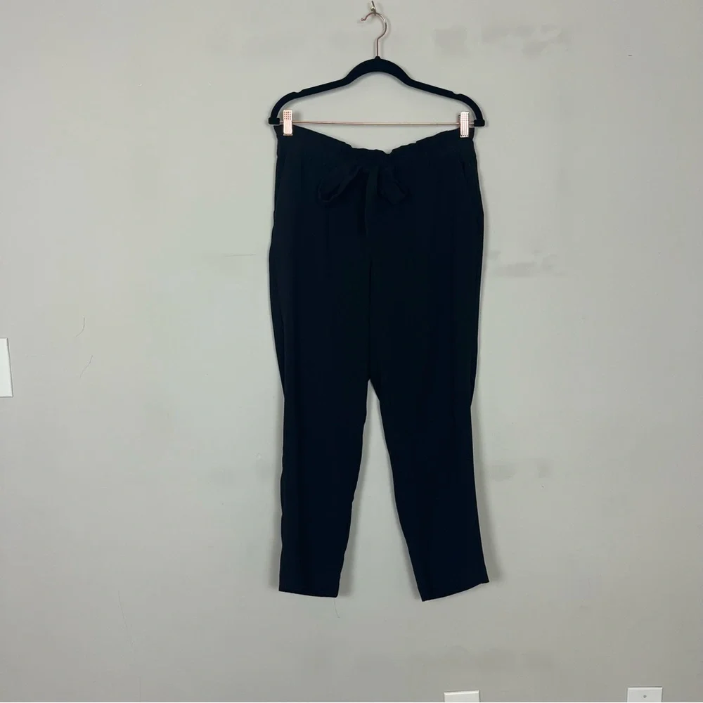 LOFT PULL ON ANKLE LENGTH PANTS TIE WAIST IN BLACK SIZE MEDIUM - Picture 4 of 13